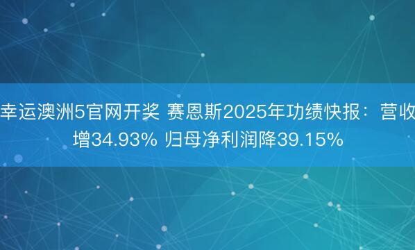 幸运澳洲5官网开奖 赛恩斯2025年功绩快报：营收增34.93% 归母净利润降39.15%