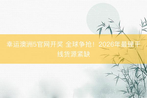 幸运澳洲5官网开奖 全球争抢!2026年最硬干线货源紧缺